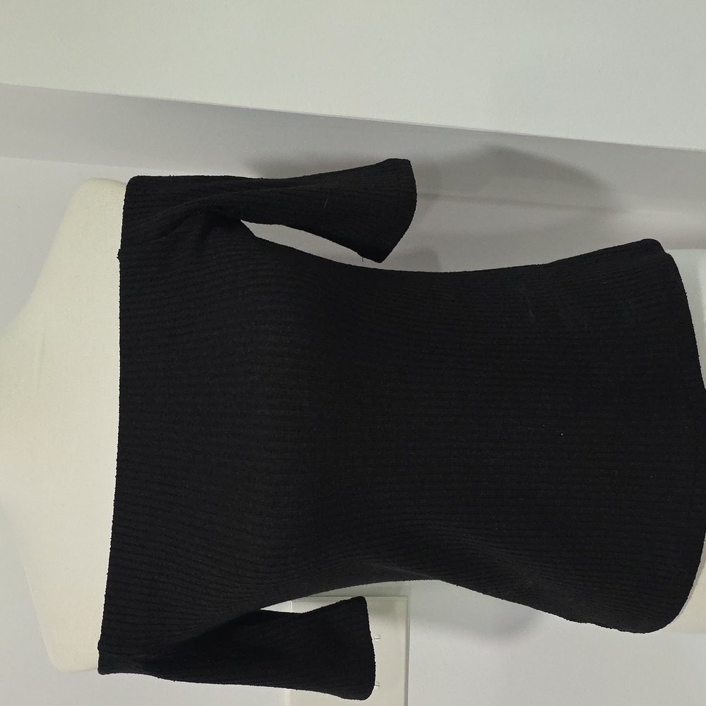 H&M Black Off-Shoulder Ribbed Top Sz MED